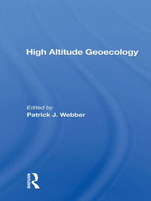 cover image of High Altitude Geoecology